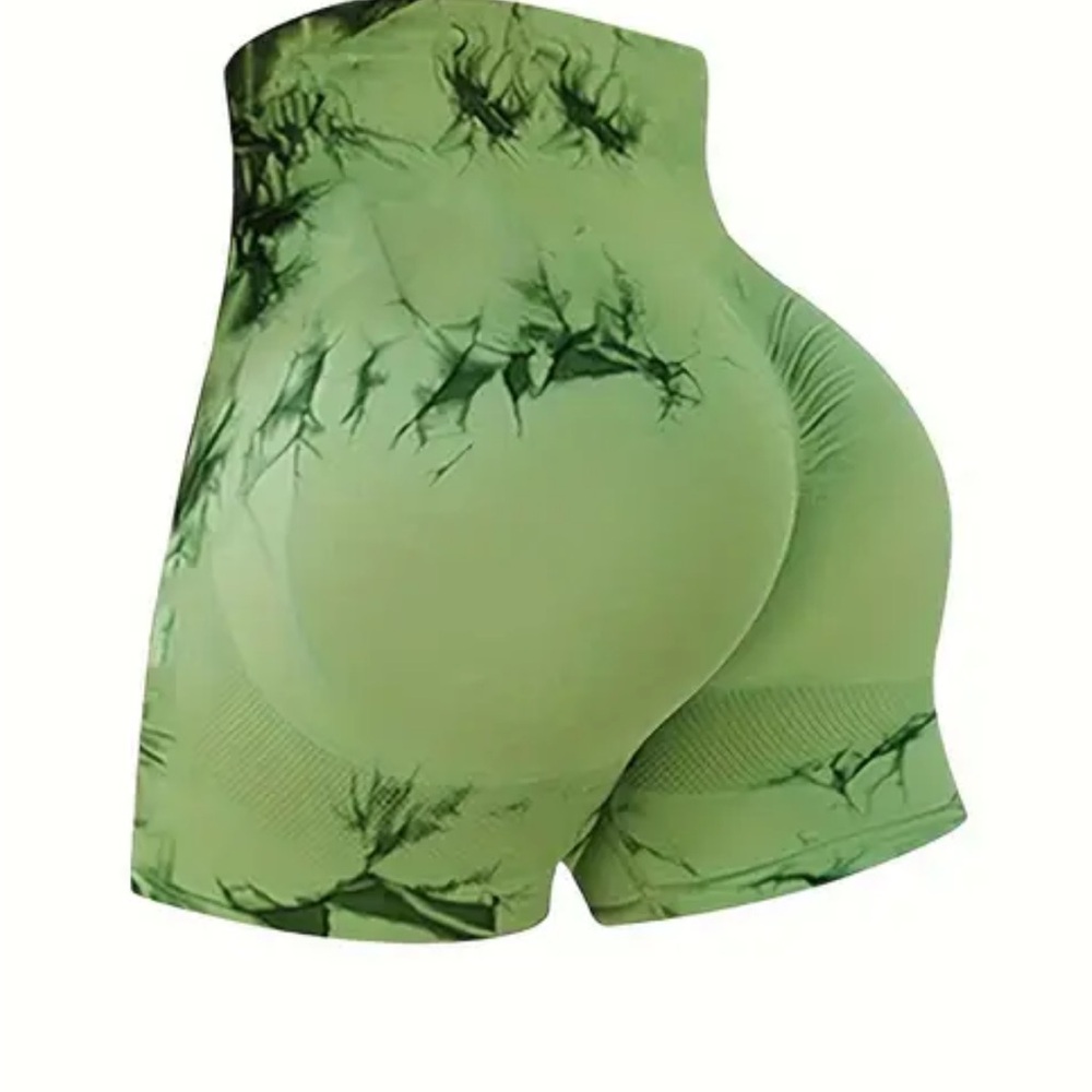 Green Tie-Dye Women's Shorts